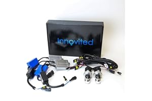 Innovited Premium AC Canbus Error Free HID Bundle - No Flicker with (1 Pair) Ballast and (1 Pair) Xenon Bulb - H4-3 9003 - 8000K Bi Xenon HI/LO - Ice Blue