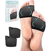 BLATOWN 1 Pairs Metatarsal Pads with Gel Pad for Women and Men, Ball of Foot Pain Relief Cushions, Foot Pad for Pain Relief, Sesamoiditis, Metatarsalgia, Morton's Neuroma (Black, Small)
