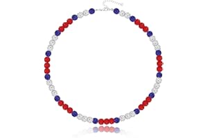 KLIFOWDY Baseball Necklace, Baseball Bead Necklace, 14/16/18/20/22+2" Adjustable Baseball Necklace for Boys Men, lce Collection Necklace, Baseball Bling Necklace, Inspired Sports Jewelry Gift