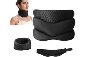 KKINYAS Neck Support Device -Neck Support for Snoring，Adjustable Soft Foam Neck Brace for Men and Women，Anti-Forward tilt Neck Traction Device Neck Cover，Breathable Comfort for Home/Travel/Office Use