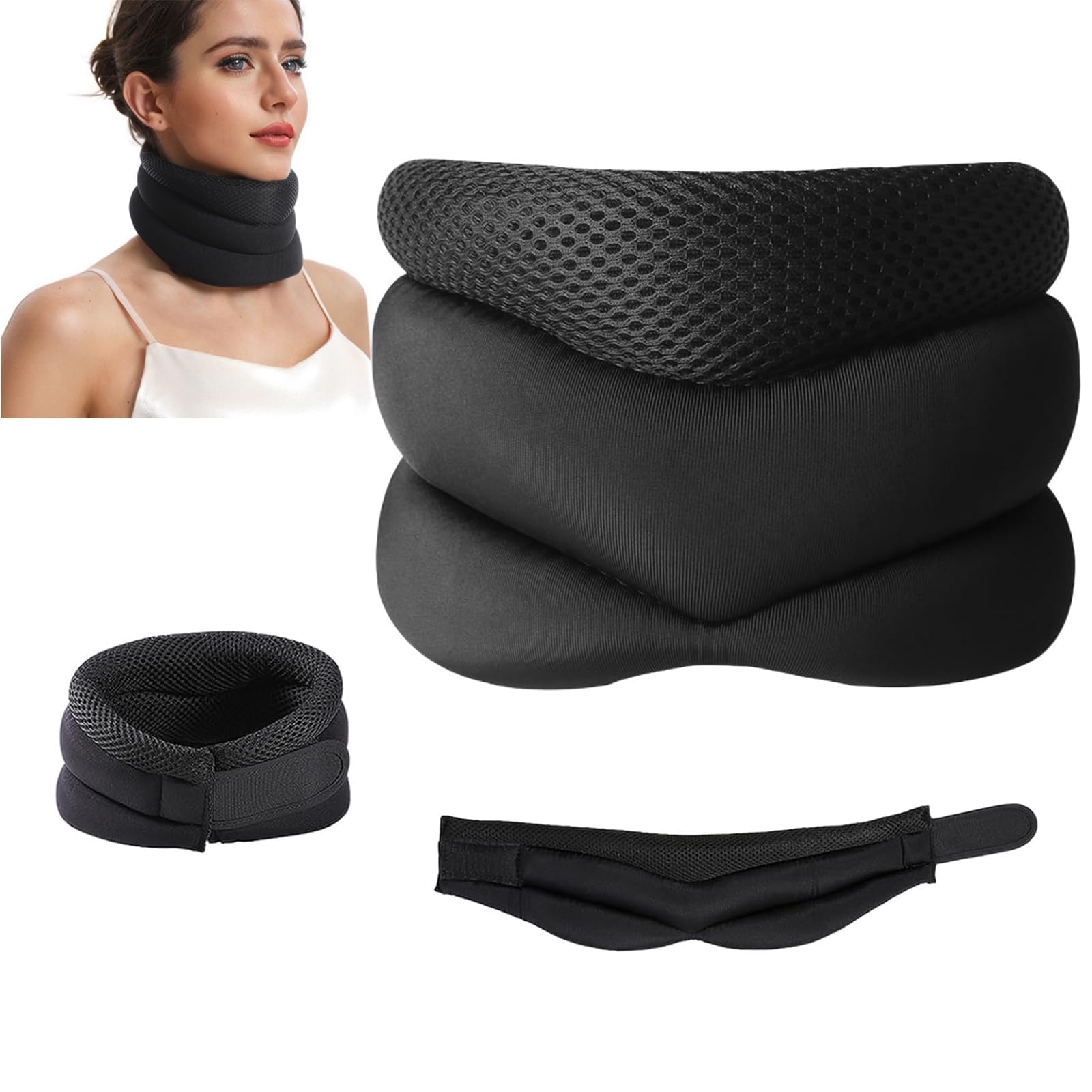Photo 1 of KKINYAS Neck Support for Snoring?Breathable Anti-Snoring Neck Brace?Adjustable Soft Foam Support – Perfect for Sleep, Home, Travel & Office (Men & Women)