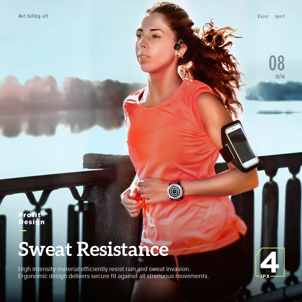 Auriculares de Conducción Ósea Bluetooth 4.1 Inalámbrico para Correr Deportes Oído Abierto IPX 4 Impermeable Prueba de Sudor con Micrófono (Verde Neón)