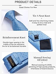 DiBanGu Plaid Tie Men's Silk Tie and Pocket Square