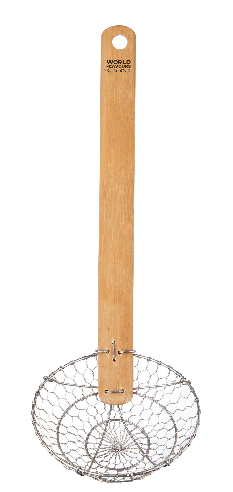 KitchenCraft World of Flavours Chinese Spider Skimmer with Bamboo Wood Handle, 33 cm (13")