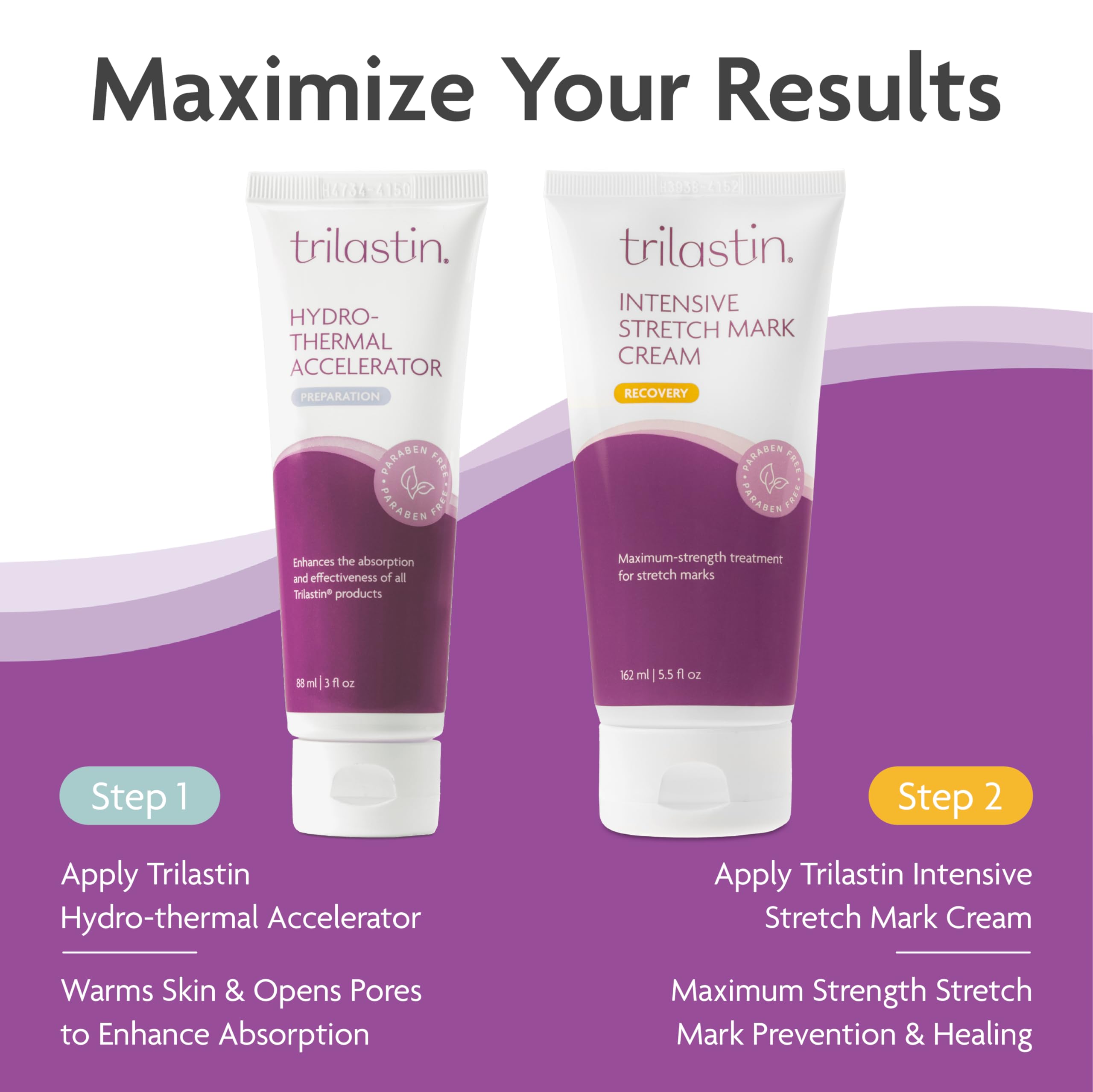 TriLASTIN Stretch Mark Cream for Pregnancy - 5.5 Oz Tube - Vitamin-Infused Cocoa Butter Formula - Intensive Scar Treatment - Hypoallergenic & Paraben-Free