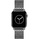 Newlibery Black Chain Watch Bands for Women Compatible with Apple Watch 42mm(S1/2/3) 44mm 45mm 46mm 49mm Metal Cowboy Adjustable Bracelet Dressy for iWatch Series 11/10/9/8/7/6/5/4/SE 3/2/1/Ultra1 2 3