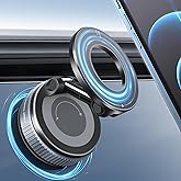 Galundge Vacuum Suction Magnetic Phone Holder, 2025 Upgraded Foldable Retractable Suction Cup Car Phone Mount for Magsafe, 360° Adjustable Magnetic Phone Stand for Cars/Gyms/Mirrors/Smooth Surface