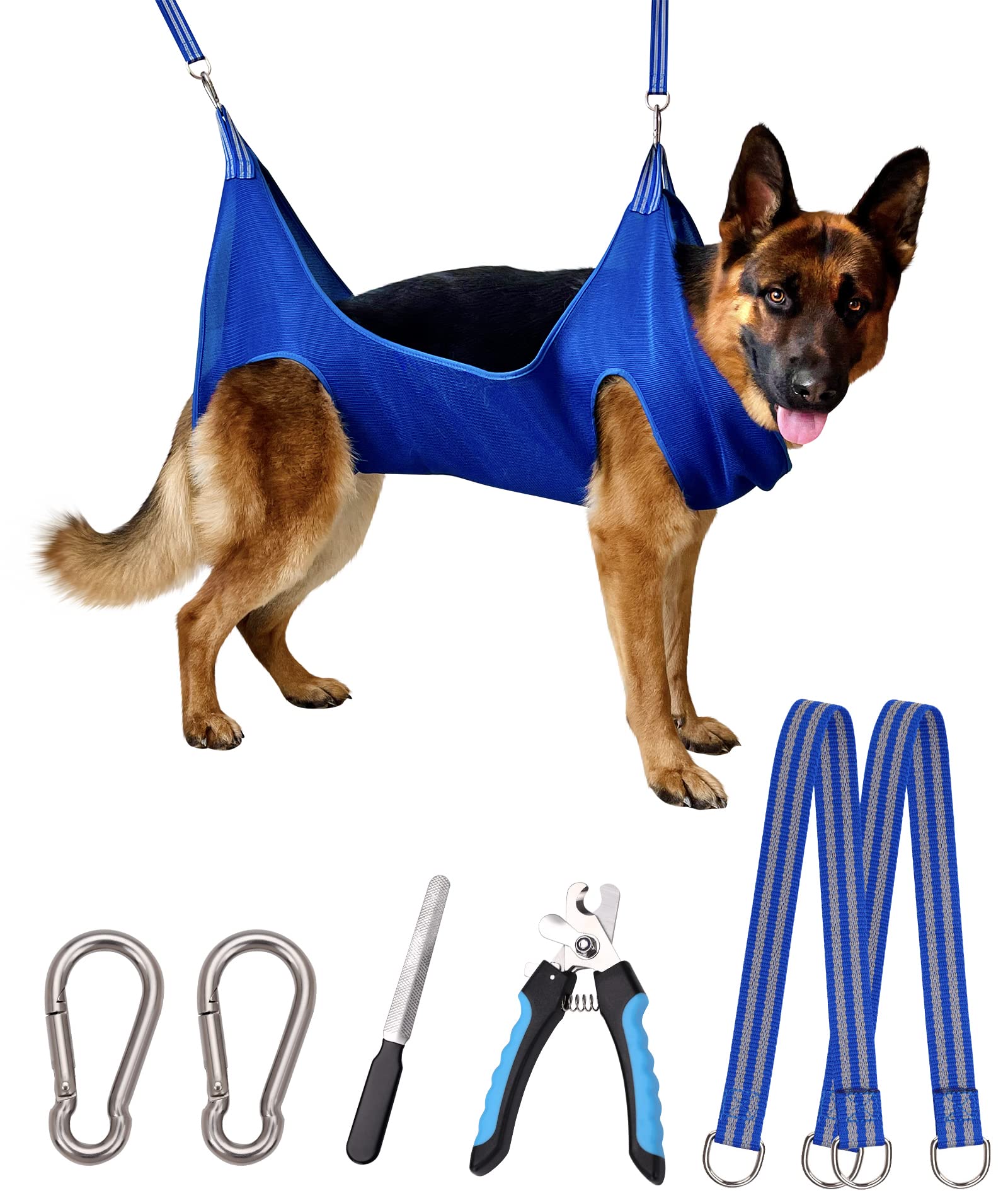 Kkiimatt 10 in 1 XXXL Dog Grooming Hammock Harness with Nail Clipper,Nail File,Dog Nail Trimming Clipping Hammock,Dog Grooming Sling for Nail Trimming/Clipping