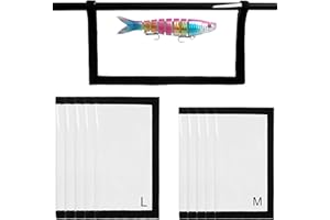 FUSIGO 10pcs Fishing Lure Wraps Clear PVC Lure Covers Durable Easily See Fishing Hook Covers Bait Storage Protector Keeps Fishing Safe, Large Medium