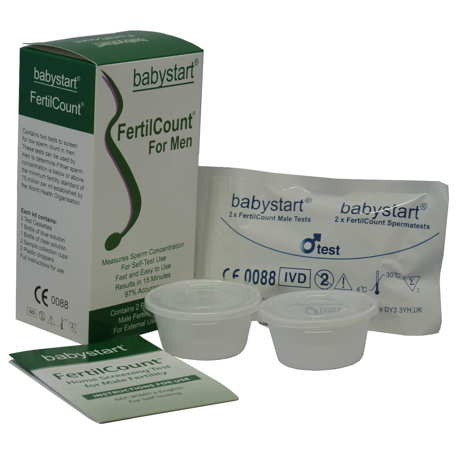 2 Tests Babystart Fertilcount Fruchtbarkeitstest Fur Den Mann