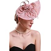 Cizoe Pillbox Hats 20s 50s Vintage Fascinators for Women Tea Party Hats with Feather Mesh Veil Headband