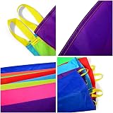 Dimoxii 13.1 ft Rainbow Parachute with 20 Handles for Kids Gym Class view 3