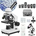 Temery Microscope for Adults Kids Students, 40X-2000X Microscope for Beginners, Biological Microscope Kit with Phone Holder, 10pcs Specimen Slides, 20 Pcs Slides & 100pcs Coverslips, Storage Bag