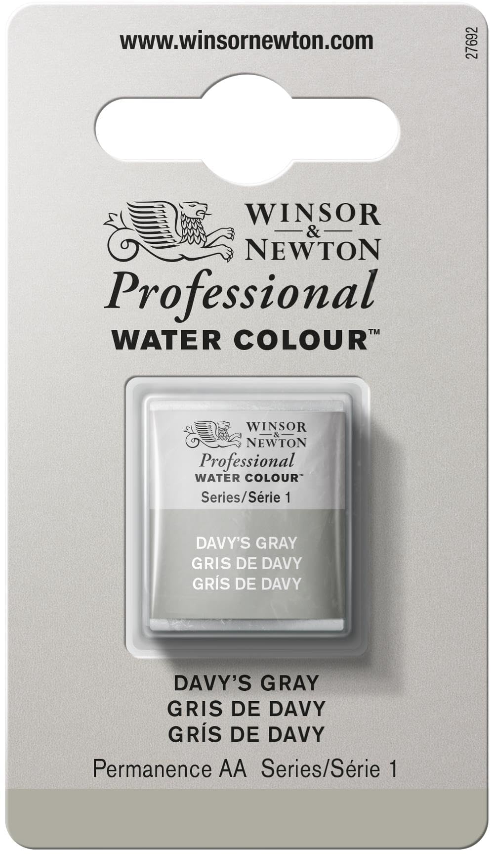 Winsor & Newton Half Pan Professional Water Colour, Davy's Gray — image 1