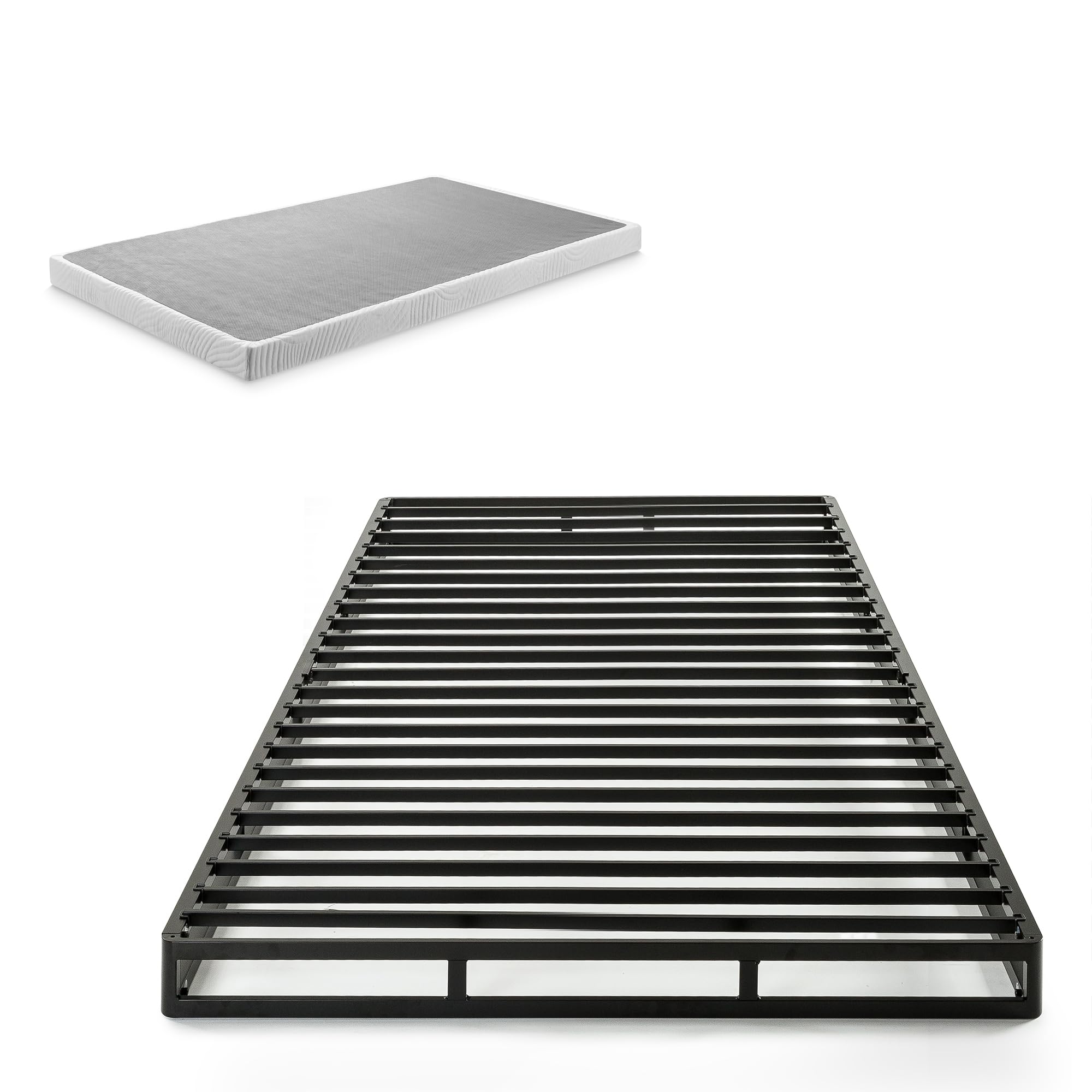 Photo 1 of ZINUS Quick Lock Metal Smart Box Spring, 4 Inch Mattress Foundation, Strong Metal Structure, Easy Assembly, Twin, White
