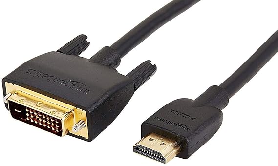 AmazonBasics HL-007347 HDMI Input to DVI Output (Not VGA) Adapter Cable, 6 Feet, Black
