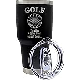 Palm City Products Premium 30 oz Golf Tumbler with Slider Lid – Black Stainless Steel - Excellent Golf Gift – Durable Insulated Tumbler for Hot & Cold Drinks