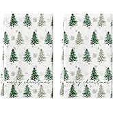Artoid Mode Xmas Tree Christmas Kitchen Towels Dish Towels, 18x26 Inch Farmhouse Snowflakes Holiday Decoration Cleaning Set of 2