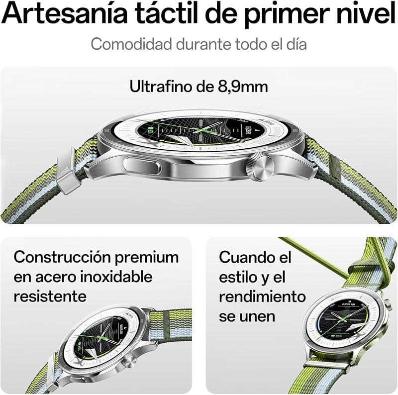Watch S Smartwatch ECG Acero 10Días 3000Nits, Silver Gleam