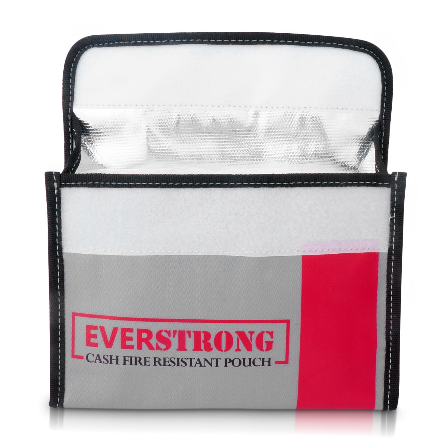 Fire Resistant Cash Box Document Bag 9 x 6 x 1.5 Heavy Duty Fiberglass -  Retardant Thread - Fireproof Bag/Bank File/Important Document Holder - ... - 