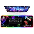LED Mouse pad, Large RGB Glow Gaming Mouse Pad for Computer Keyboard with 16 Cool Lighting Modes, Anti-Slip Base, Waterproof, Stain Resistant, Gamer Office Mousepad, 31.5×11.8 Inch