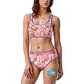 Beautikini Period Swimwear Sporty Two Piece Menstrual Swimsuits Leakproof Bikini Set Bathing Suits for Teen Girls Women