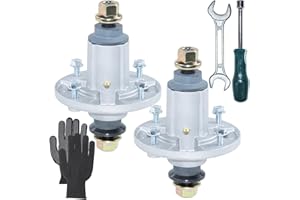 FULAIGE 2 Pack Pre-Greased GY21098 Spindle Assembly Replaces GY20454 John Deere Spindle AUC15811 GY20962 for John Deere 102 107S 135 D100 D130 E100 E130 LA100 LA135 S100 S120 X105 X120 X135R Tractors