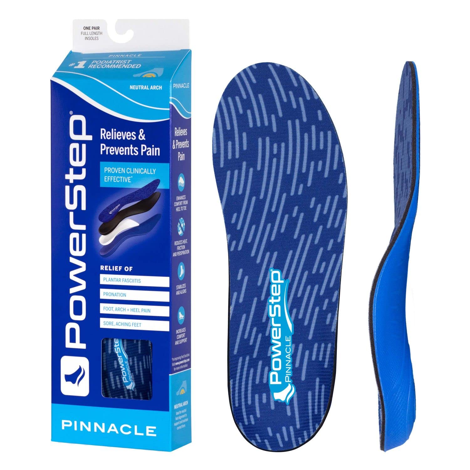Photo 1 of PowerStep Pinnacle Insoles - Orthotics for Plantar Fasciitis Relief – Made in USA Orthotic Insoles for Arch Support with Moderate Pronation - #1 Podiatrist Recommended (M 11-11.5, W 13-13.5)