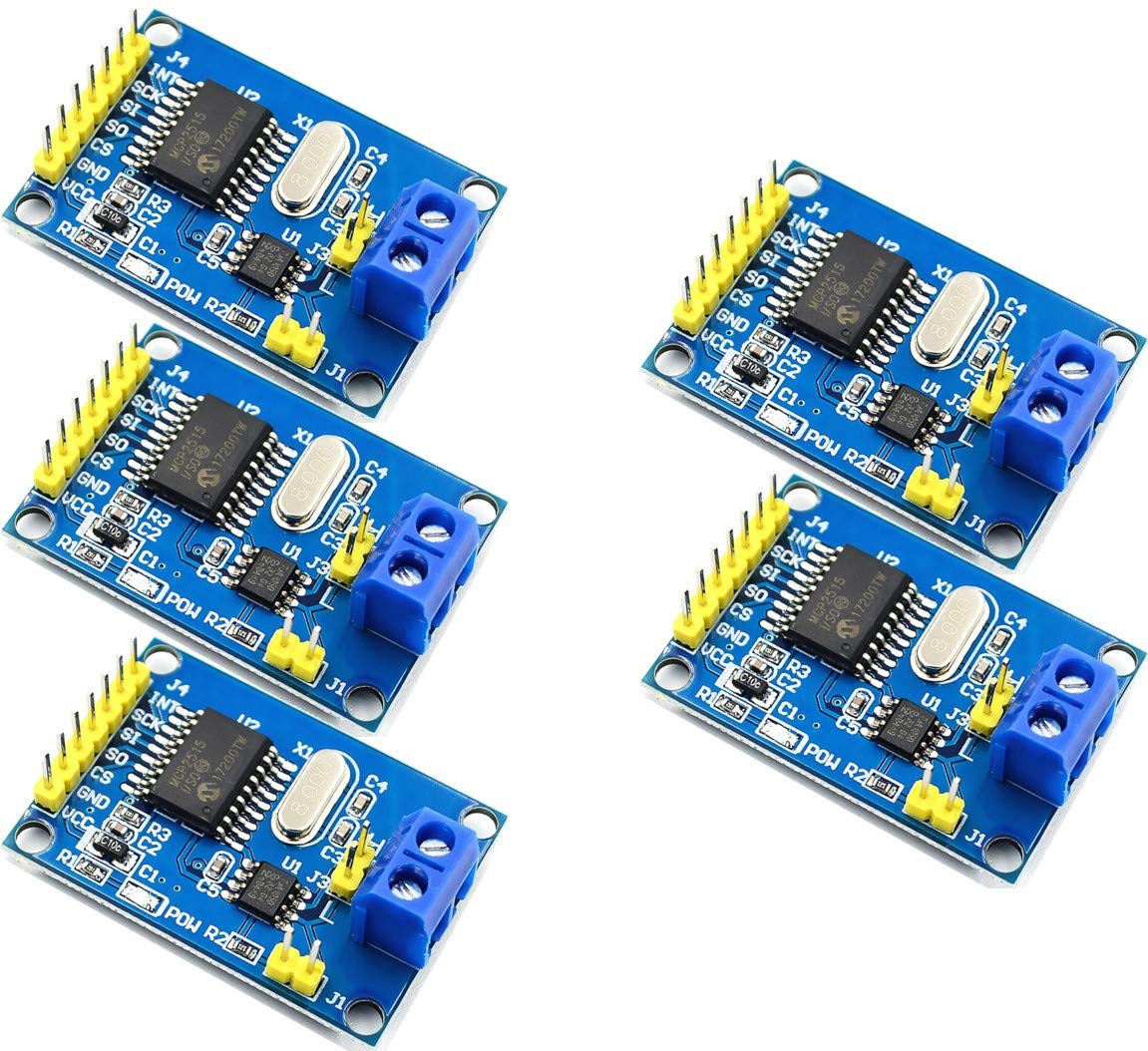 TECNOIOT 5pcs MCP2515 CAN Bus Module TJA1050 Receiver SPI Module