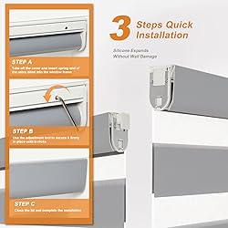 Persilux No Drill No Tool Zebra Blinds Dual Layer