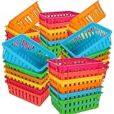 QTLCOHD 36 Pack Classroom Storage Baskets Small Plastic Baskets for Organizing Colorful Crayon Pencil Containers Organizer Bi