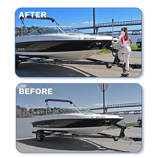 HEAVY DUTY BOAT TRAILER STEPS,500 LBS CAPACITY 3 STEPS BOAT TRAILER TONGUE STEPS LADDER WITH HANDLE,NON-SLIP SURFACE,ADJUSTABLE UNIVERSAL BOAT STEPS FOR PONTOON BOATS BASS