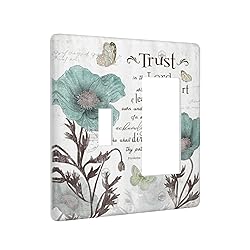 Wpshijia Rustic Teal Tulip 2 Gang Light Switch