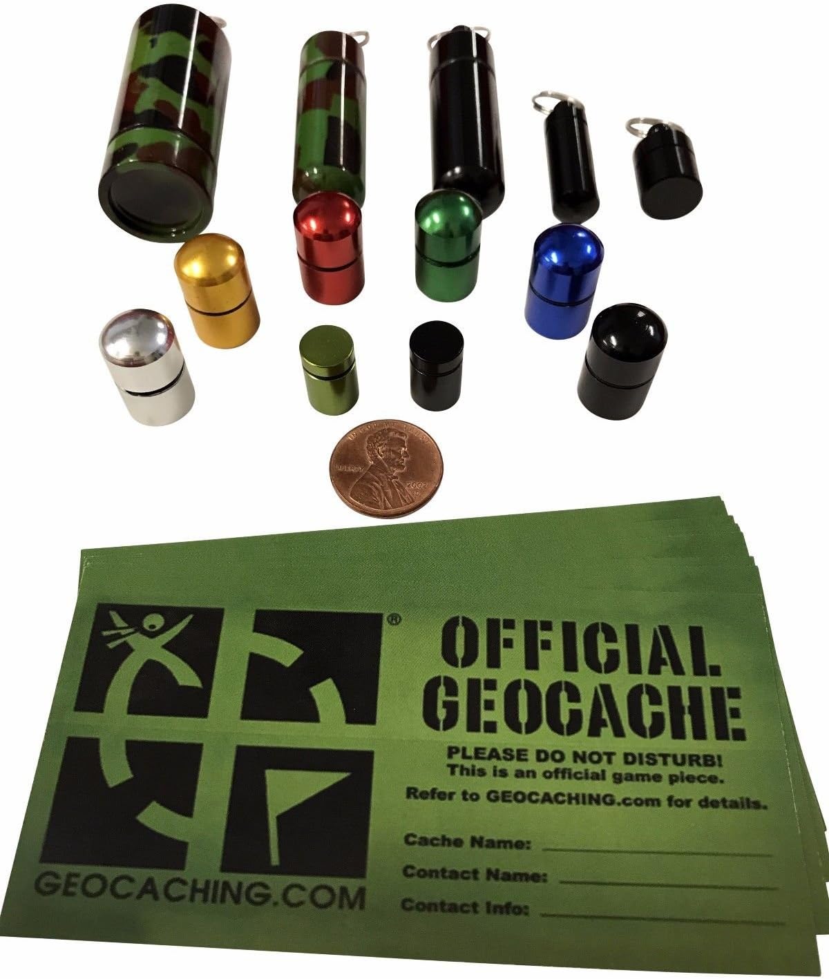 6 Color Small Micro Geocaching Containers Baby Bison Tube Geocache
