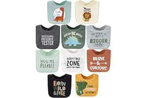 The Peanutshell Baby Boy Terry Bibs Set of 10-100% Cotton, Soft, Absorbent Baby Bibs, Toddler Boy Set, Newborn & Infant Bib -