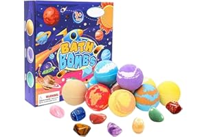 Bath Bombs with Toys - 10PCS 60g Space Theme Shower Balls, Hidden Toy Inside for Boys Girls