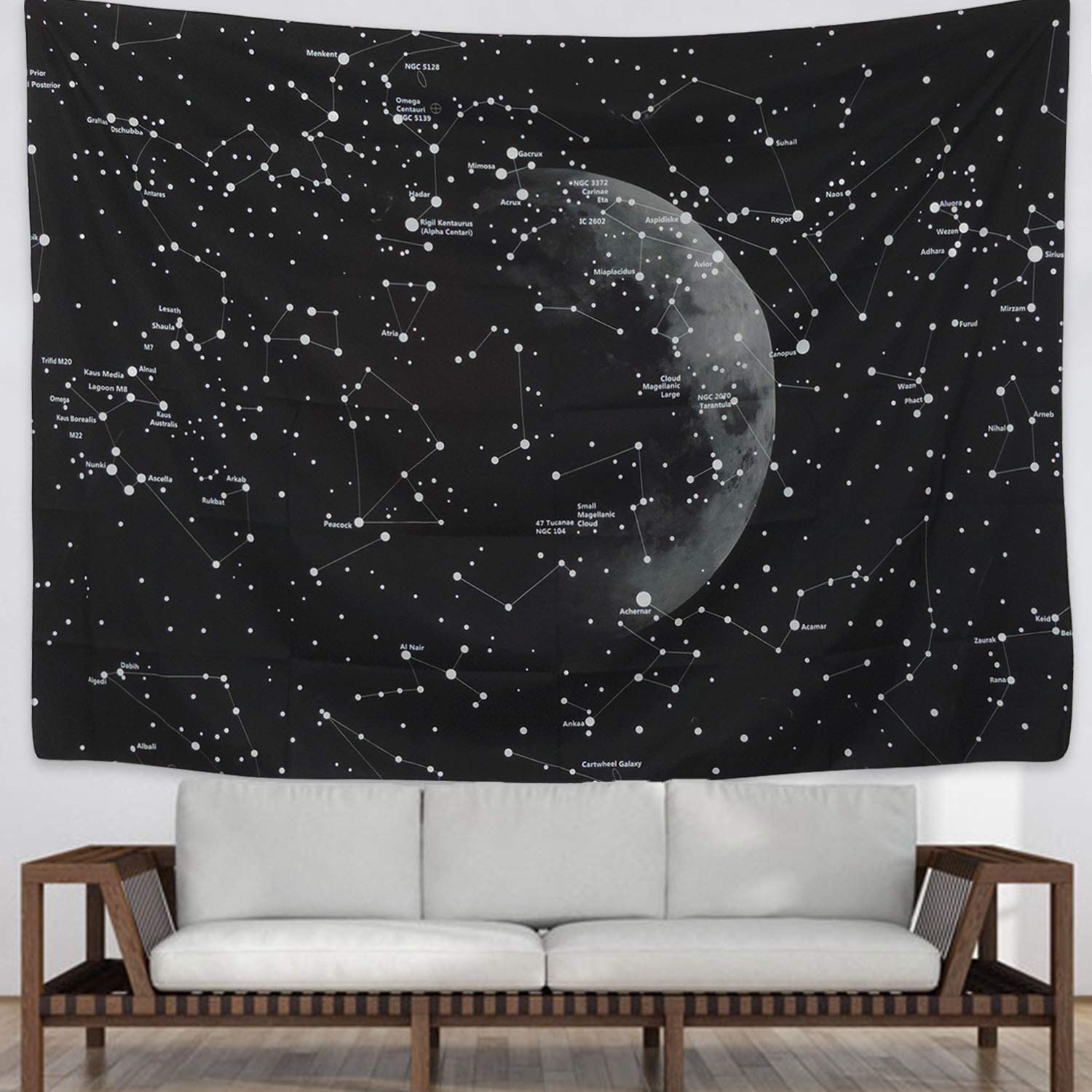 Tapiz para colgar en la pared con diseño de la luna y ...
