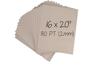 NAVY PENGUIN Heavy-Duty Chipboard Sheets 16 x 20 in - 80 PT (2mm) Thick - 20 Large Sheets of Chip Board for Binding Covers, Book Boards, Backing and Crafts - Sturdy Alternative to Thin Cardboard Sheets