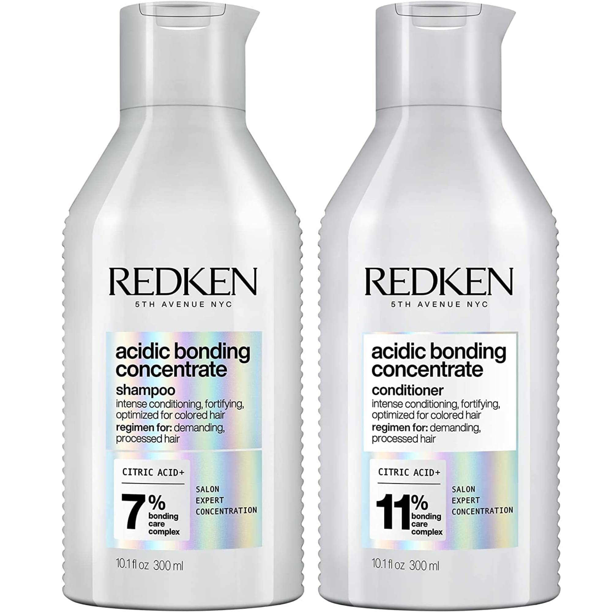 Redken Acidic Bonding Concentrate Shampoo & Conditioner Set For Damaged and All Hair Types - Repair and Strengthen Weak Hair Bonds With Citric Acid, 10.1 Fl Oz