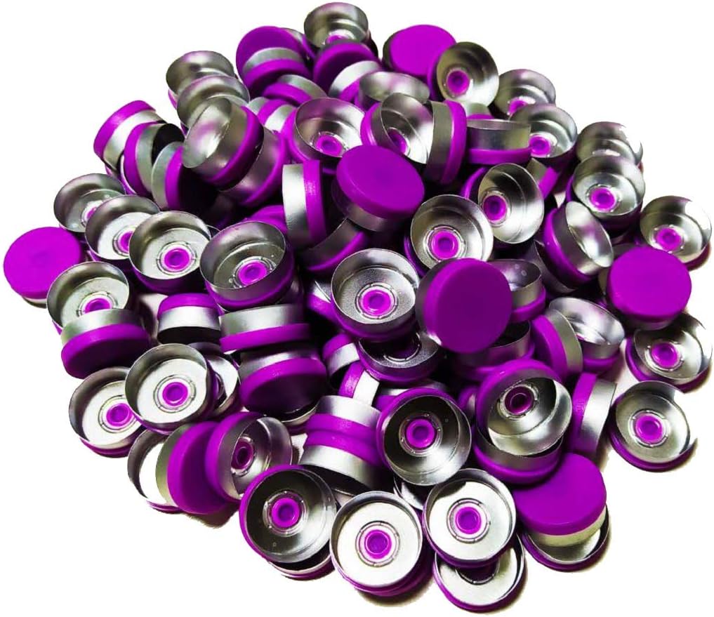 20mm flip Off Cap Plastic caps flip Off Tops for Crimp Glass Vial 100pcs (Green Caps, 100)
