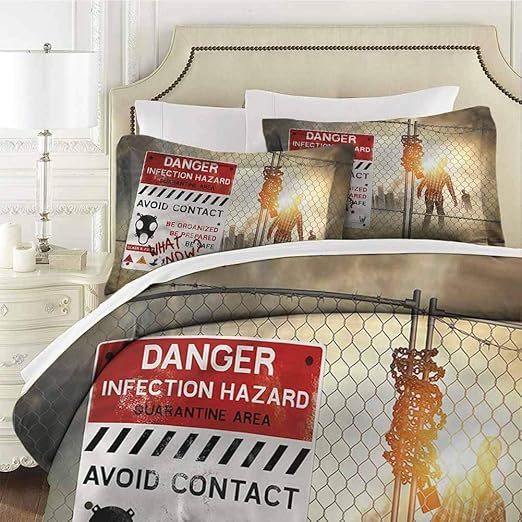 Amazon Com Zombie Bedding 3 Piece California King Bed Sheets Set Bedding Set Full All Season Quilt Set Unusual Scream Monster Woman With Ultra Soft And Breathable Comforter Cover Home Kitchen