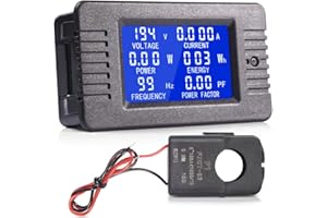 MICTUNING AC Digital Multimeter Ammeter Voltmeter with LCD Display 80-260V 100A Current Transformer for Home Appliances