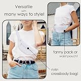 MAXTOP Large Bumbag Waist Fanny Pack with 4 Pockets Adjustable Belt White view 2
