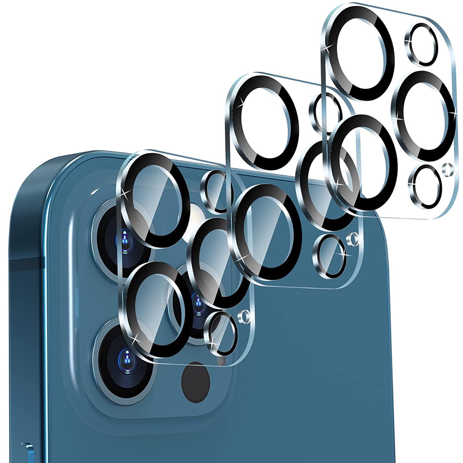 imluckies [Pack of 3 iPhone 12 Pro Camera Protection, Glass Cover Camera Protective Film, Anti-Shedding & Anti-Dust, 9H Hardness HD Camera Protector