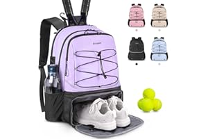 Arcoyard Tennis Bag Holds 2 Rackets, Professional Tennis Bags for Women, Tennis Backpack with Ventilated Shoe Compartment