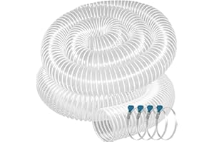 QUCSHIP PVC Dust Collection Hose 4" x 20', Flexible Heavy PVC Fume Collection Hose with Carbon Steel Wire Coil for Dust Collection Systems, Woodworking, Workshops