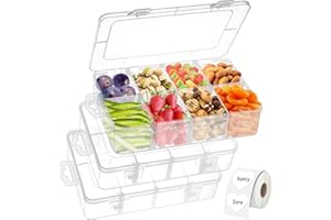 OYRLIZE 3Pack Snack Box Set for Kids-Reusable Divided Snack Container Box Snackle Box,Snack Solution, Food Storage Container for Kids, School,Travel|Removable Dividers,Dishwasher Safe,BPA-Free,8 Compartments