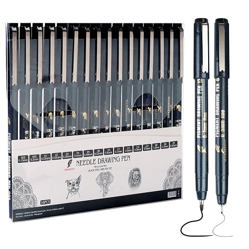 MAIKEDEPOT 16 Pack Micro Fineliner Drawing Pens - Waterproof Black Ink ...