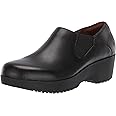Shoes for Crews Clogs for Women, Slip Resistant, Water Resistant Slip-On Work Shoes for Food Service Chefs Kitchen Nurses Garden, Black, Leather
