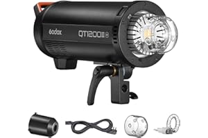 GODOX QT1200IIIM Studio Strobe Flash Light 1200W GN105 1/8000s High Speed Sync Photography Lighting Built in 2.4G Wirless Sys